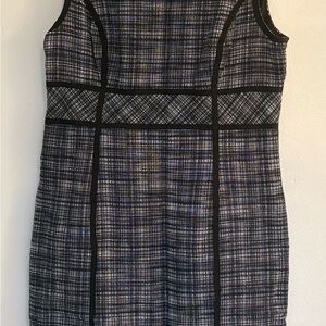 Jones New York Black and White Plaid Sleeveless Dress
